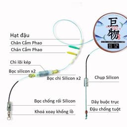 Trục Câu Đài Buộc Sẵn Nylon Cao Cấp Trục Săn Hàng Chuyên Câu Cá Lớn Bọc Silicon Siêu Bền DC24 2