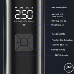 Q2Pro Bơm Lốp Ô Tô Xe Máy Xe Đạp Đa Năng Tích Điện Không Dây Công Suất Cao Siêu Nhanh Tiết Kiệm Chi Phí Lưu Trữ Nhỏ Gọn 5