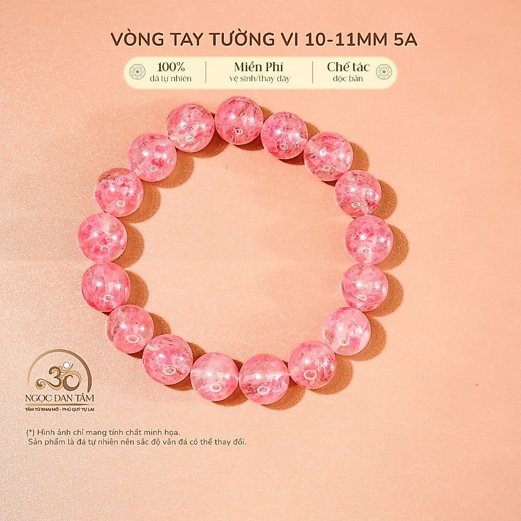 Ngọc Đan Tâm - Vòng Tay Tường Vi 10-11mm 5A - Mệnh Hoả & Mệnh Thổ
