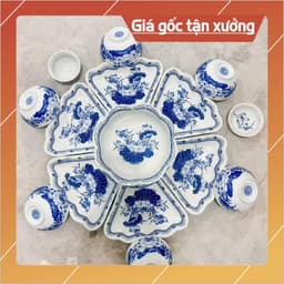 Bát Tràng Bộ Bát Đĩa Mặy Trời Hoạ Tiết Hoa Sen - Sản Phẩm Gốm Sứ Cao Cấp 2