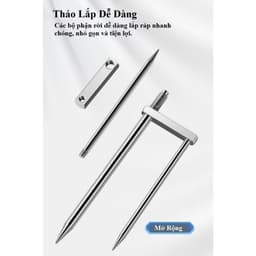 Chân Ô Cắm Đất Hợp Kim Mạ Crom Cao Cấp, Siêu Cứng Chống Gỉ DCC12 3