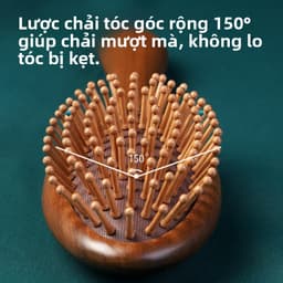 Lược đệm hơi gỗ đàn hương – [Chải mượt & massage da đầu & Thả rụng tóc] , thông kinh lạc, tiện mang theo 4