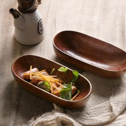 Khay hình thuyền URKIBESOTA, Bát phục vụ hình thuyền thủ công bền bỉ, Hộp đựng thực phẩm phong cách Nhật Bản hình chữ nhật trang trí Đồ dùng bằng gỗ 9
