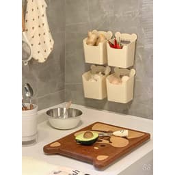 Hộp Đựng Bông Tẩy Trang Đồ Trang Điểm Treo Tường,Giỏ Đựng Đồ Nhà Bếp, Thiết Kế Hình Gấu, Phong Cách Mới 4