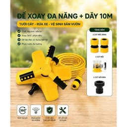 Đế Xoay Đa Năng 360 Độ Có Dây 5m+10+15+20m Có Thể Nối Tiếp Vòi Tùy Chỉnh 2