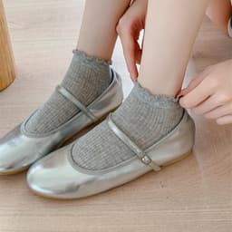 Nữ Tất Mỏng Nhật Bản Hàn Quốc Ren Lưới Màu Trơn Đơn Giản Phù Hợp Với 2