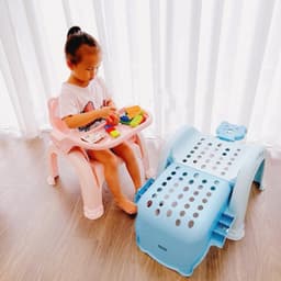 Ghế ăn dặm cho bé kiêm ghế gội đầu, ghế ngồi học bài tập tô tập viết tiện ích 3 trong 1 ( có hộp ) SHOP SAMMY 5