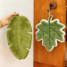 Khăn Lau Tay, Khăn Lau Bát Đĩa Nhà Bếp Hình Lá Cây, Siêu Thấm Hút, Nhanh Khô, 2 Lớp Dày Dặn, Treo Tường, Mềm Mại 1