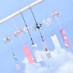 Chuông Gió Thủy Tinh Nhật Bản Furin Treo Trang Trí Phòng Ngủ Bàn Học Decor Xinh Quà Tặng May Mắn 5