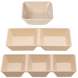 Combo 10 Đĩa chấm vuông 3 ngăn, chén đựng nước chấm, nước sốt Nhựa Việt Nhật nhà hàng quán ăn 1
