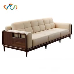 Ghế sofa gỗ tự nhiên đệm nỉ, da VUADECOR VS109 1