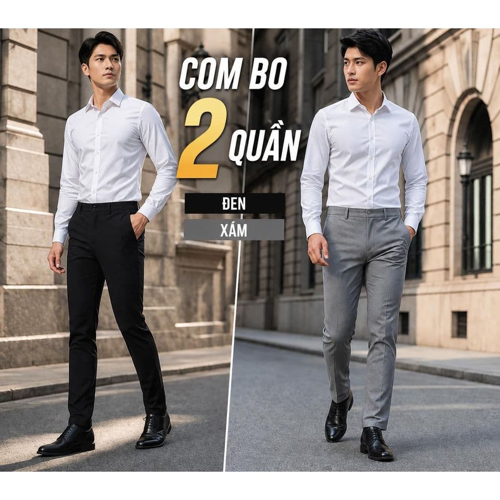 (CO GIÃN) COMBO 2 Quần tây nam Co Giãn trung niên mã 55 B Menswear Pants