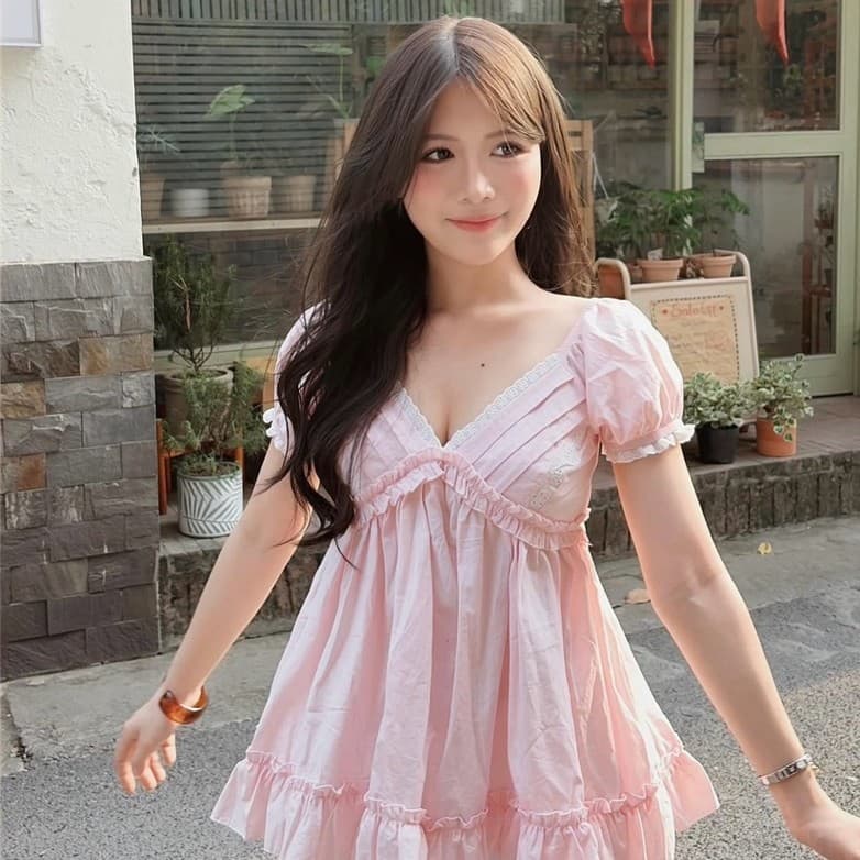 Áo babydoll tôn dáng v1 form áo xếp nhiều tầng TRANGCLOTHINGG Áo kiểu nữ dễ thương mặc hè đi biển đi chơi