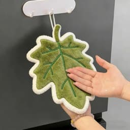 Khăn Lau Tay, Khăn Lau Bát Đĩa Nhà Bếp Hình Lá Cây, Siêu Thấm Hút, Nhanh Khô, 2 Lớp Dày Dặn, Treo Tường, Mềm Mại 4
