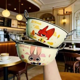 Bát Ăn Cho Bé Inox Nhật 304 Tặng Kèm Thìa, 2 Lớp Chống Nóng, Có Quai Cầm, Rơi Không Lo Vỡ 6