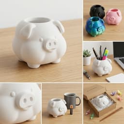 3d In Hình Hình Chú Heo Giá Đỡ Để Bàn mini Hộp Bảo Quản Để Bàn Lưu Trữ Trang Trí Văn Phòng Tượng Heo Dễ Thương 3