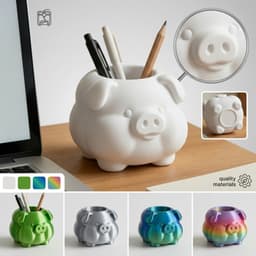 3d In Hình Hình Chú Heo Giá Đỡ Để Bàn mini Hộp Bảo Quản Để Bàn Lưu Trữ Trang Trí Văn Phòng Tượng Heo Dễ Thương 4