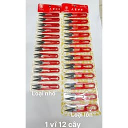 kéo bấm chỉ tay cầm nhựa đỏ 1 vĩ 12 cây lưỡi đen 3