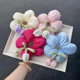 BEAN - Dây buộc tóc phao Hoa phong cách Hàn Quốc thiết kế đáng yêu 4