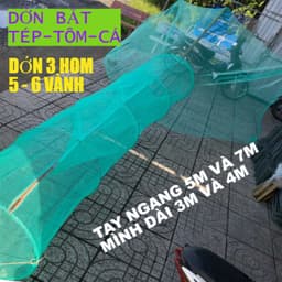 Dớn kẽm 3 hom 6 vành, dài 4m + 3m, cánh 7m + 5m, đường kính 45cm, mắt lưới 3,5 ly, chuyên bắt tép, tôm, cá hiệu quả 1
