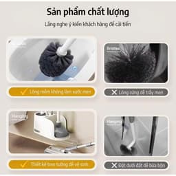 Bộ Cọ Vệ Sinh 5 Trong 1 Treo Tường, Có Đế Thoát Nước, Dụng Cụ Vệ Sinh Nhà Tắm Đa Năng 4
