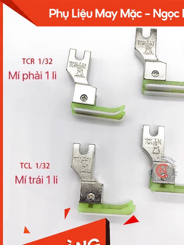chân vịt mí nhựa 2 da 1 li 2 li trái phải máy may 1 kim công nghiệp