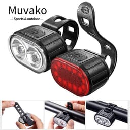 Bộ đèn hậu xe đạp MUVAKO, Đèn pha LED siêu sáng có thể sạc lại có hậu, độ sáng cao có thể sạc lại Di động Đèn sạc siêu sáng Đi đêm 1