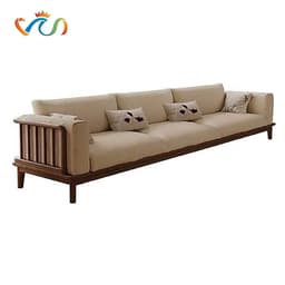 Ghế sofa gỗ tự nhiên đệm nỉ, da VUADECOR VS130 1