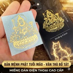 Miếng Dán Điện thoại Phật Bản Mệnh 12 Con Giáp Mạ Vàng Sang Trọng, Trang Trí Điện Thoại Ví Tiền Ý Nghĩa Bình An May Mắn 5