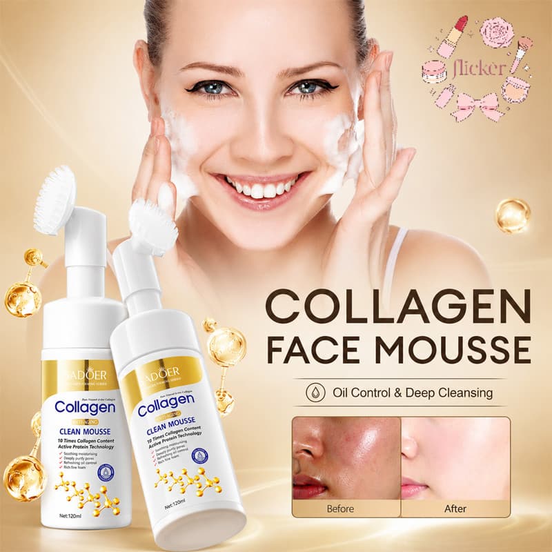 🎨Sữa Rửa Mặt SADOER Collagen Chống Nhăn Làm Sạch Sâu Mousse Nuôi Dưỡng Ẩm Chăm Sóc Da 120ml