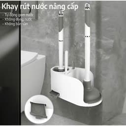 Bộ Cọ Vệ Sinh 5 Trong 1 Treo Tường, Có Đế Thoát Nước, Dụng Cụ Vệ Sinh Nhà Tắm Đa Năng 2