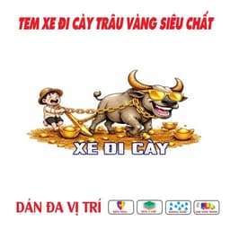 Tem Dán Xe Đi Cày Trâu Vàng Siêu Ngầu - trang trí 2 bên xe hoặc Đúng xe chọn Đúng kích thước và mẫu, 1 hình hoặc 2 hình 2