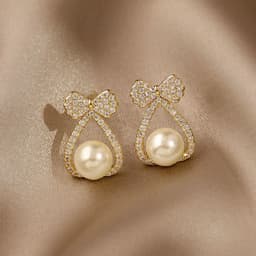 Khuyên tai đính đá phụ kiện trang sức phong cách hàn quốc nhẹ nhàng cho nữ 5