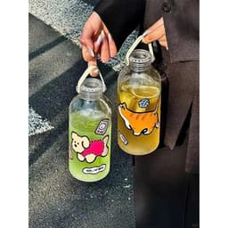 Bình Đựng Dung Tích 1000ml Nước Dễ Thương, Bình Đựng Nước Mùa Hè Có Kèm STIKER Động Vật Dễ Thương 5