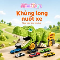 Đồ Chơi Xe Khủng Long T-Rex Nuốt Ô Tô BiboToys – Kèm Xe Con, Đồ Chơi Nhập Vai Cho Bé Từ 3 Tuổi 1