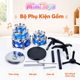 Bộ Nhạc Cụ Trống Jazz MimiToys - Đồ Chơi Âm Nhạc Có Ghế Cho Bé Trai Bé Gái 3