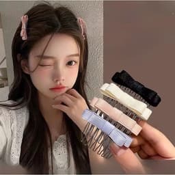 Set 2 Kẹp Xược Tóc Đính Nơ Tạo Độ Bồng Tóc Cho Nữ Siêu Xinh Phong Cách Korea Siêu Hot 3