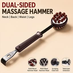 Búa đấm massage hai mặt hạt gỗ thật - Dụng cụ giảm đau, thông kinh lạc, cải thiện sức khỏe toàn thân. 1
