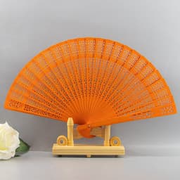(kèm tua sen) Quạt gỗ xếp nhiều màu cổ trang cầm tay phong cách thanh lịch 3