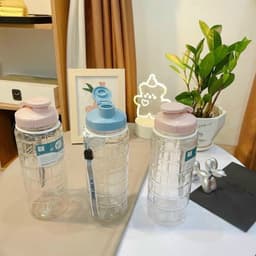 Bình nước học sinh kẻ caro 500ml/750ml/900ml Cao Cấp, Bình đựng nước thể thao có quai chắc chăn Việt Nhật 5