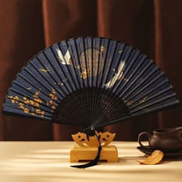 Quạt xếp HẠC PHI NGUYỆT cầm tay phong cách cổ trang trang trí xinh xắn 5