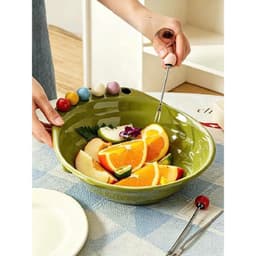 Đĩa Đựng Trái Cây, Hoa Quả Kèm Xiên Cắm, Đĩa Đựng Trái Cây Kèm Nĩa, Chất Liệu Nhựa PP Cao Cấp 3