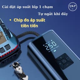 Q2Pro Bơm Lốp Ô Tô Xe Máy Xe Đạp Đa Năng Tích Điện Không Dây Công Suất Cao Siêu Nhanh Tiết Kiệm Chi Phí Lưu Trữ Nhỏ Gọn 7