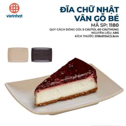Đĩa nhựa chữ nhật Vân gỗ hàng cao cấp Việt Nhật 4 size,đĩa nhựa phíp Melamine cho nhà hàng, quán lẩu, nướng 4