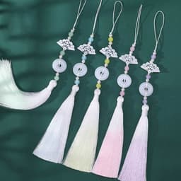 Dây tua rua treo áo dài hạt rơi phụ kiện trang trí quạt Hán phục phong cách cổ trang 7