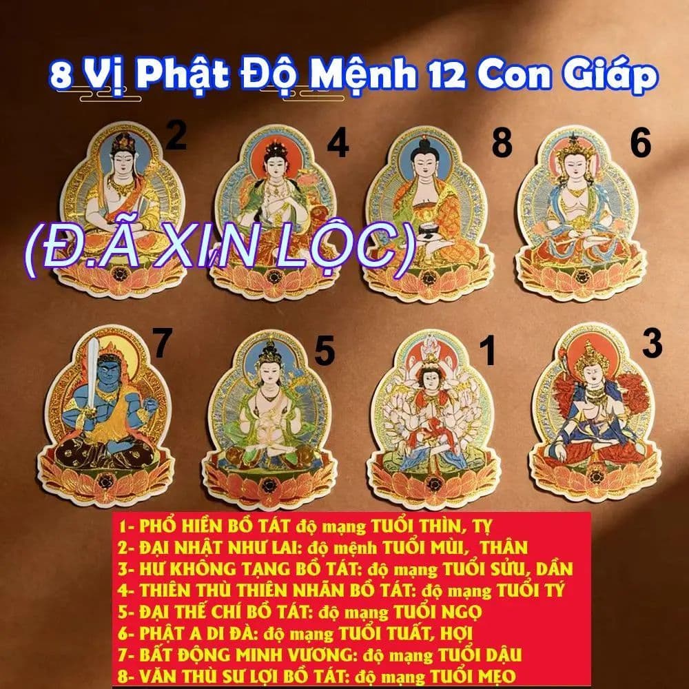 Miếng Dán Điện thoại Phật Bản Mệnh 12 Con Giáp Chất Liệu Cao Cấp , Trang Trí hoặc Tặng Quà Ý Nghĩa