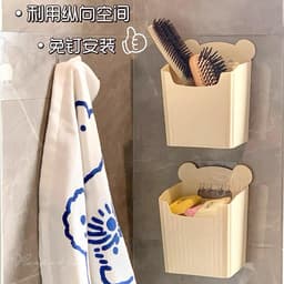 Hộp Đựng Bông Tẩy Trang Đồ Trang Điểm Treo Tường,Giỏ Đựng Đồ Nhà Bếp, Thiết Kế Hình Gấu, Phong Cách Mới 8