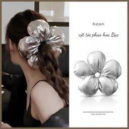 BEAN - Dây buộc tóc phao Hoa phong cách Hàn Quốc thiết kế đáng yêu 6