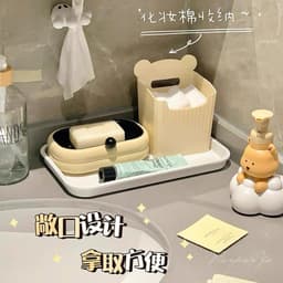 Hộp Đựng Bông Tẩy Trang Đồ Trang Điểm Treo Tường,Giỏ Đựng Đồ Nhà Bếp, Thiết Kế Hình Gấu, Phong Cách Mới 3