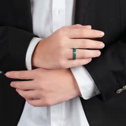 Tự Nhiên Myanmar Ngọc Nhẫn Vuông Đơn Giản Jadeite Nhẫn Ác Warding Đuôi Nhẫn Cặp Đôi Trang Sức 9